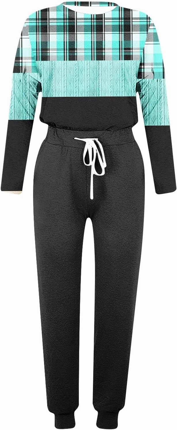 Lounge Sets for Women 2025 Crewneck Pullover Top and Long Pants Tracksuit Half Zip Sweatshirt and Wide Leg Sweatpant