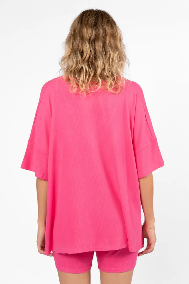 Love Me So Heather Hot Pink Ribbed Knit Set FINAL SALE