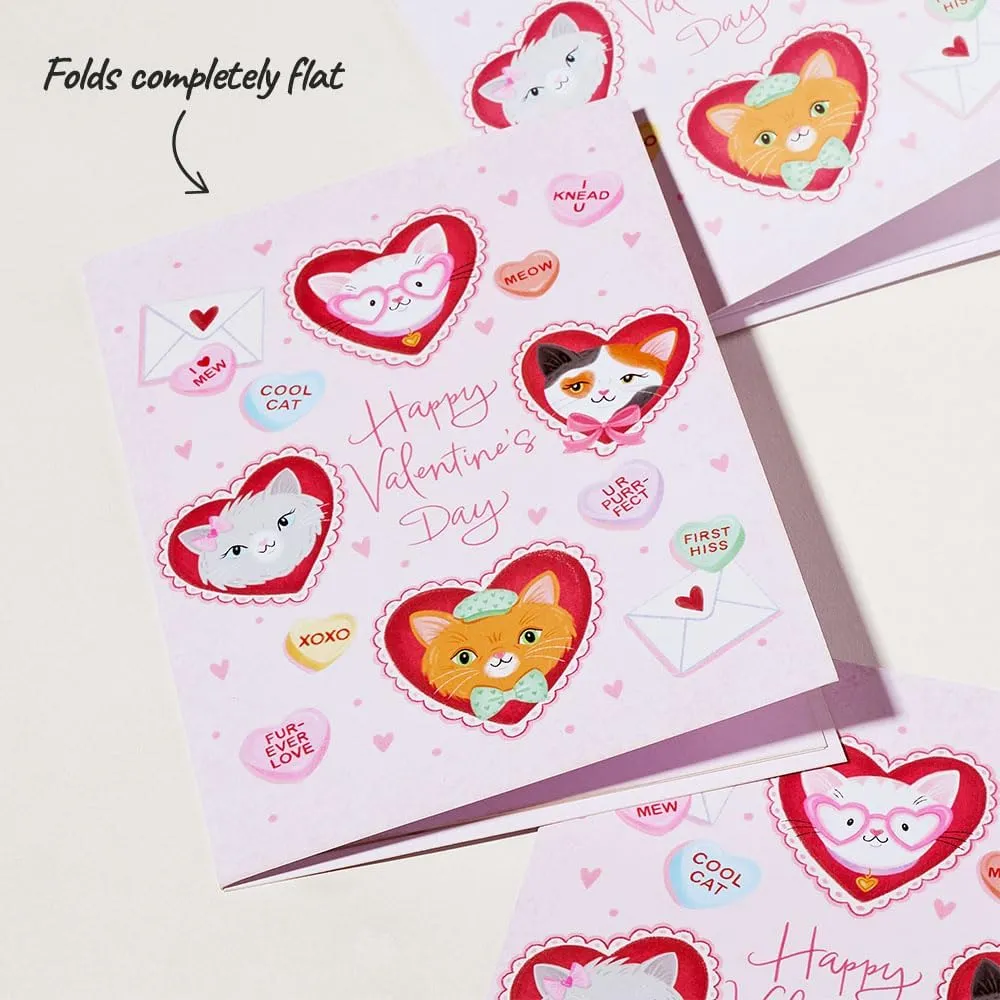 Lovepop Plushpop Soft Animal Pop-Up Card for Her and Him - 3D Happy Valentine Greeting Card for Boys, Girls, Men, Women - Love Cat - 6" x 8" Card