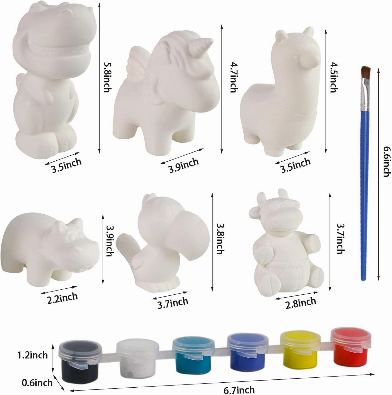 LovesTown squishies Painting Kit, 6 PCS DIY Animal Squishies Making Squishies Kit Paint Your Own Squishies for Birthday Gifts