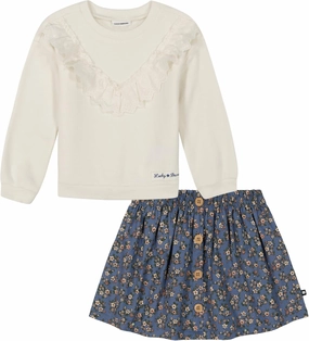 Lucky Brand girls 2pc Skirt Set