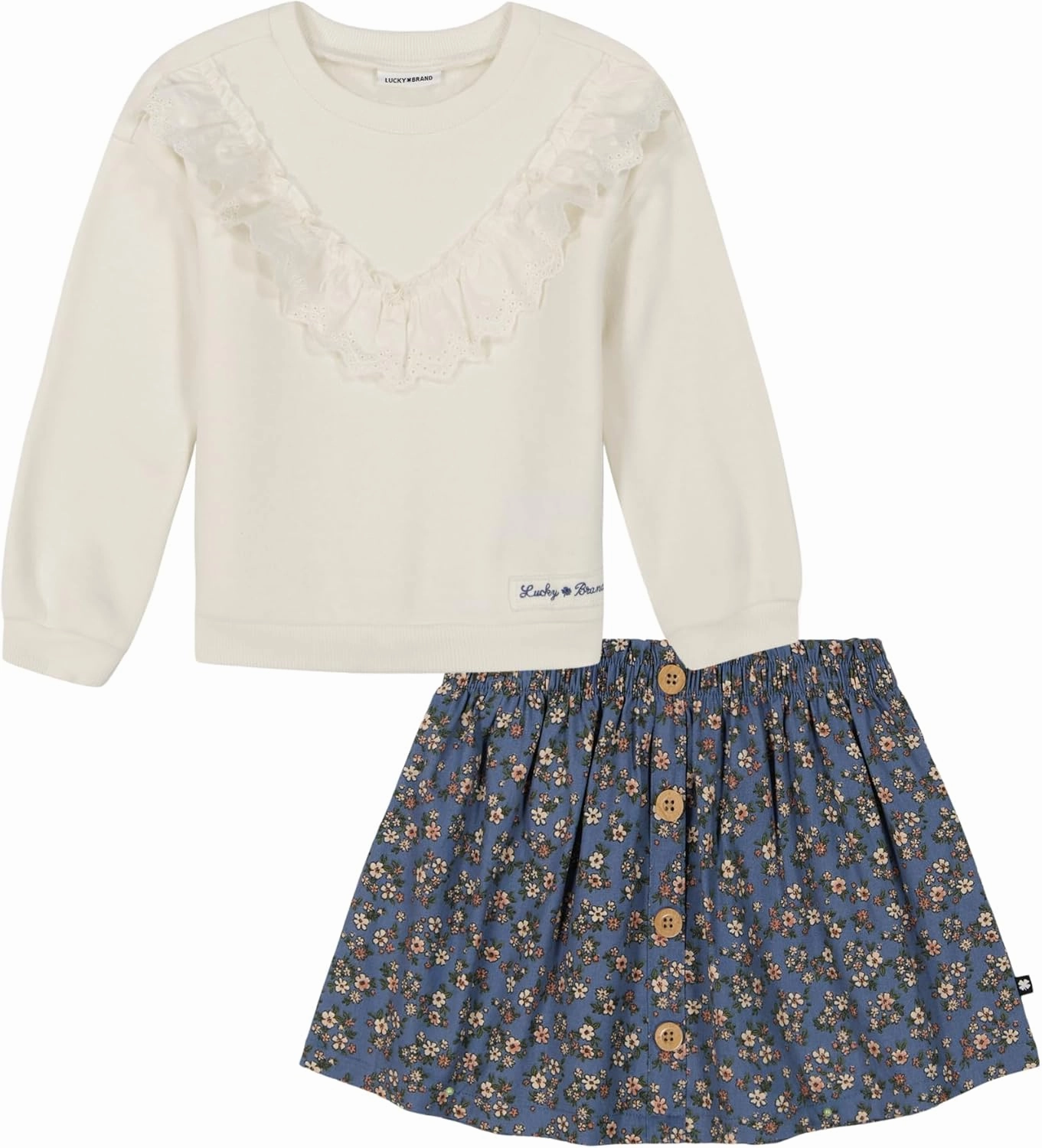 Lucky Brand girls 2pc Skirt Set