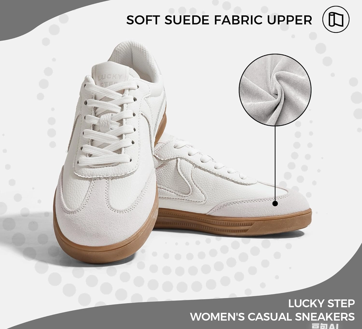 LUCKY STEP Women's Retro Fashion Sneakers Classic Cute Casual Trainers Trendy Footwear Lace up Tennis Walking Skate Shoes