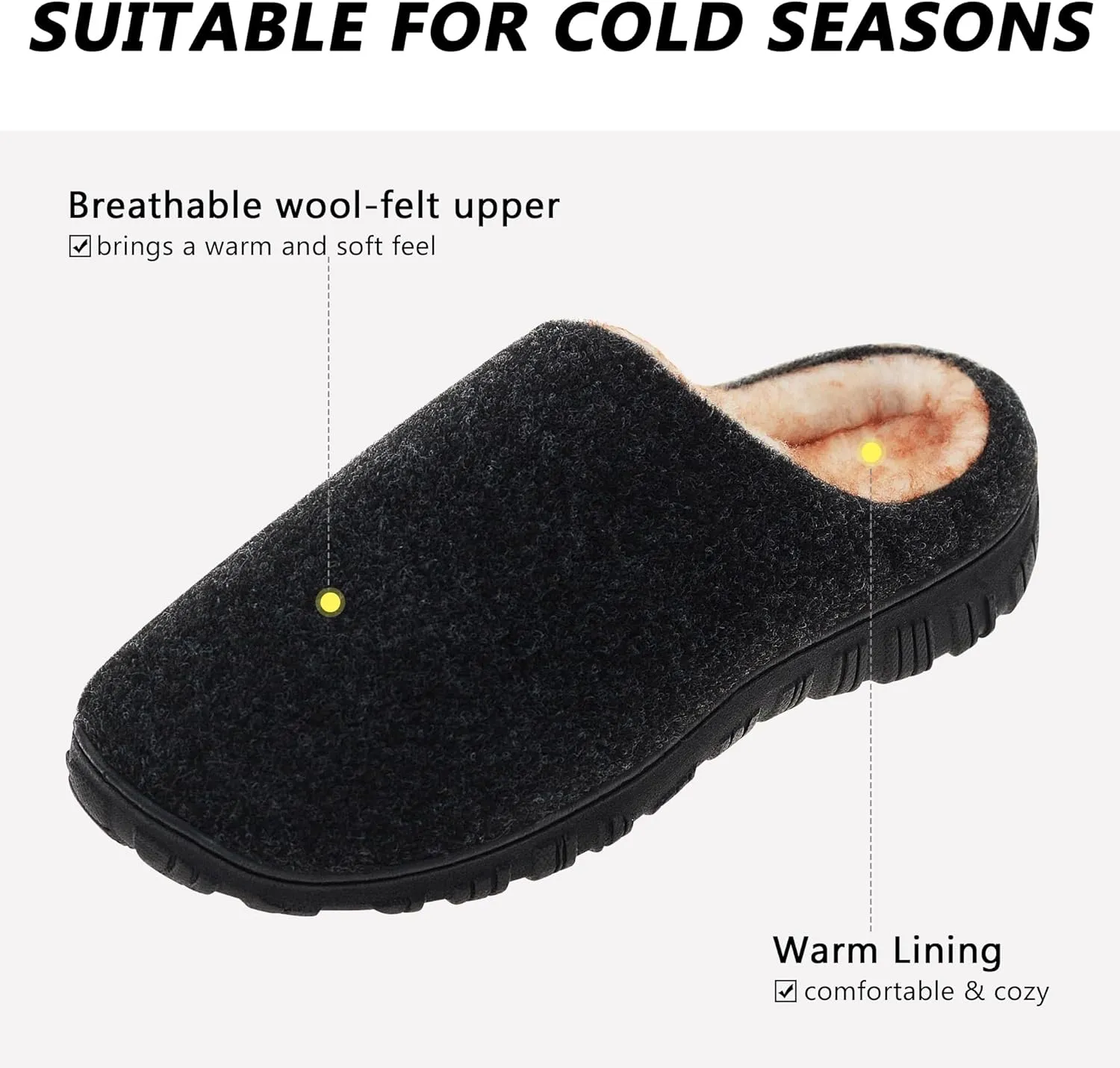 Lulex Mens Slippers Memory Foam House Slippers Indoor Outdoor Warm Fuzzy Comfy Fluffy House Shoes