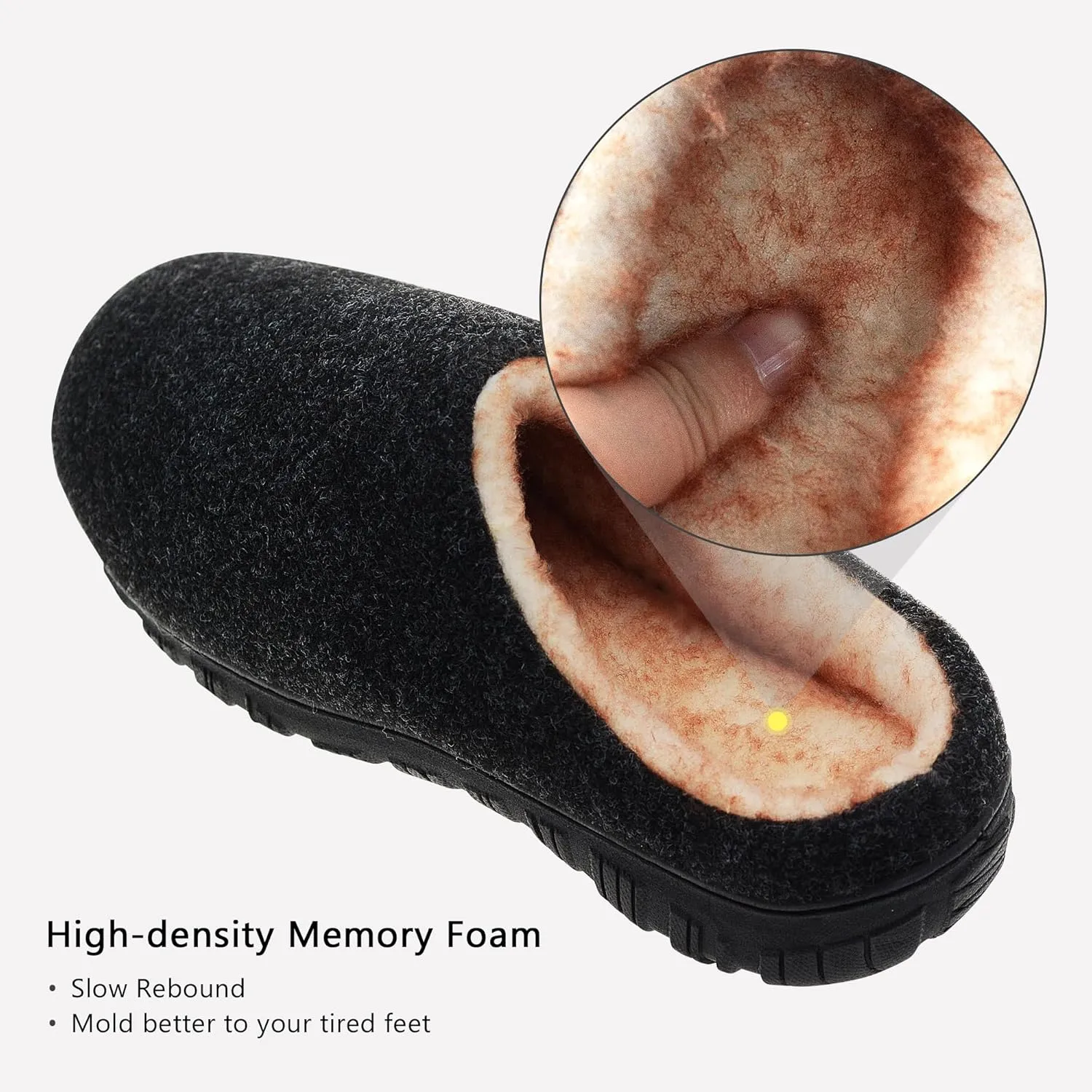 Lulex Mens Slippers Memory Foam House Slippers Indoor Outdoor Warm Fuzzy Comfy Fluffy House Shoes