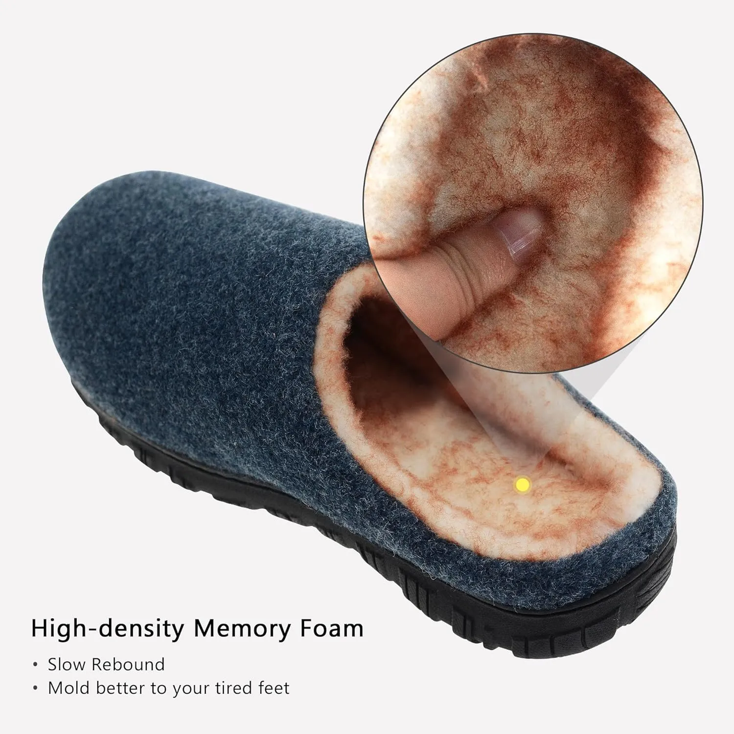 Lulex Mens Slippers Memory Foam House Slippers Indoor Outdoor Warm Fuzzy Comfy Fluffy House Shoes