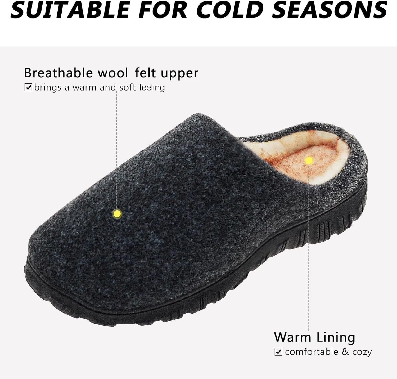 Lulex Mens Slippers Memory Foam House Slippers Indoor Outdoor Warm Fuzzy Comfy Fluffy House Shoes