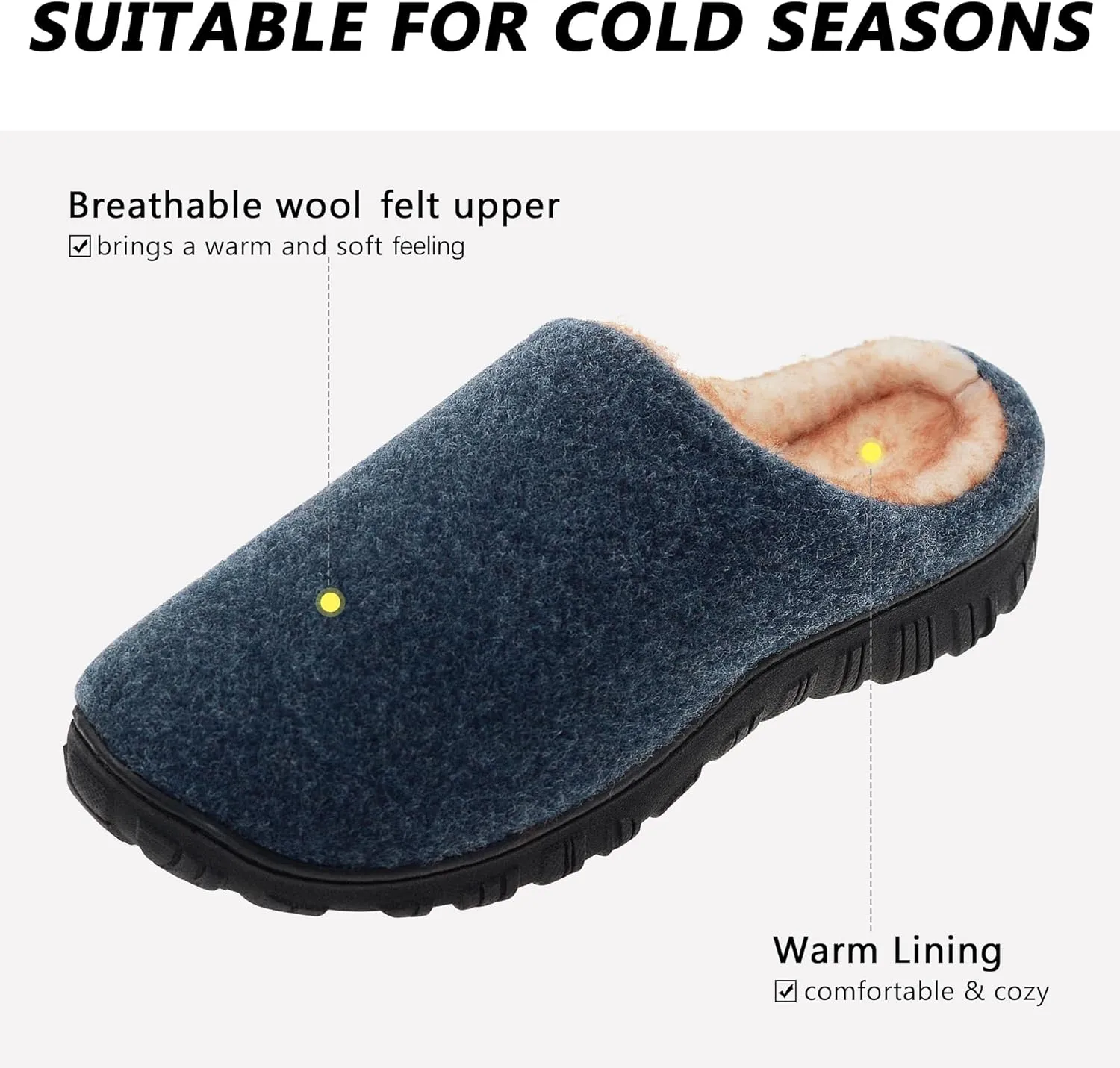 Lulex Mens Slippers Memory Foam House Slippers Indoor Outdoor Warm Fuzzy Comfy Fluffy House Shoes