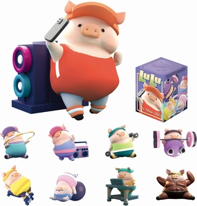 Lulu The Piggy Blind Box Figures - 8PCS Fitness Club Series Blind Boxes Mystery Box Cute Animal Figurines Collectible Toys Home Desk Decorations Holiday Birthday Gifts, Whole Set