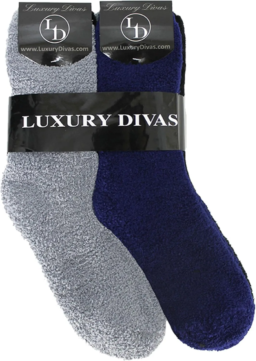 Luxury Divas Solid Color Toasty Plush 6 Pack Fuzzy Socks