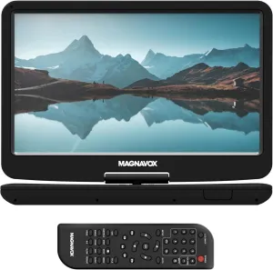 Magnavox MTFT754 Portable 11.6 Inch TFT Swivel Screen DVD/CD Player in Black | Rechargeable Battery | Swivel Screen Design | Great for Road Trips | Headphone Jack |
