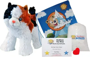 Make Your Own Stuffed Animal 16" "Cali The Calico Cat - No Sew - Kit with Cute Backpack!