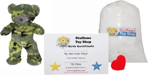 Make Your Own Stuffed Animal Mini 8 Inch GI The Camo Bear Kit - No Sewing Required!