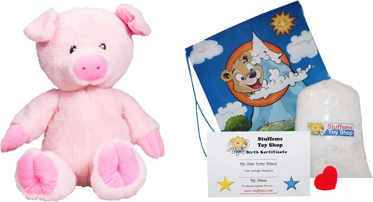 Make Your Own Stuffed Animal Mini 8 Inch Very Soft Pudge The Pig Kit - No Sewing Required!