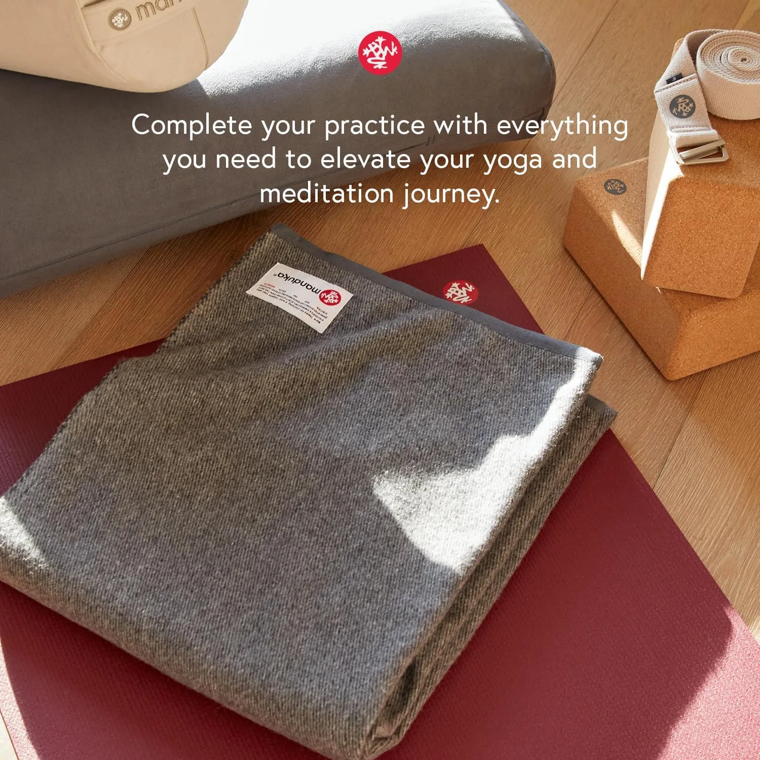 Manduka enlight Bolster Pillow - Yoga Pillow with Machine Washable Microfiber Cover, Curved Design for Optimal Workout and Meditation Support, Yoga and Pilates Equipment