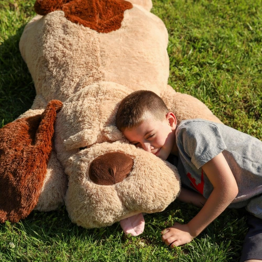 MaoGoLan 51" Giant Dog Plush, Life Size Large Stuffed Animal Dog, Fluffy and Cuddly Stuffed Puppy Stuffed Animal Throw Pillow Toy Birthday for Girls Kids