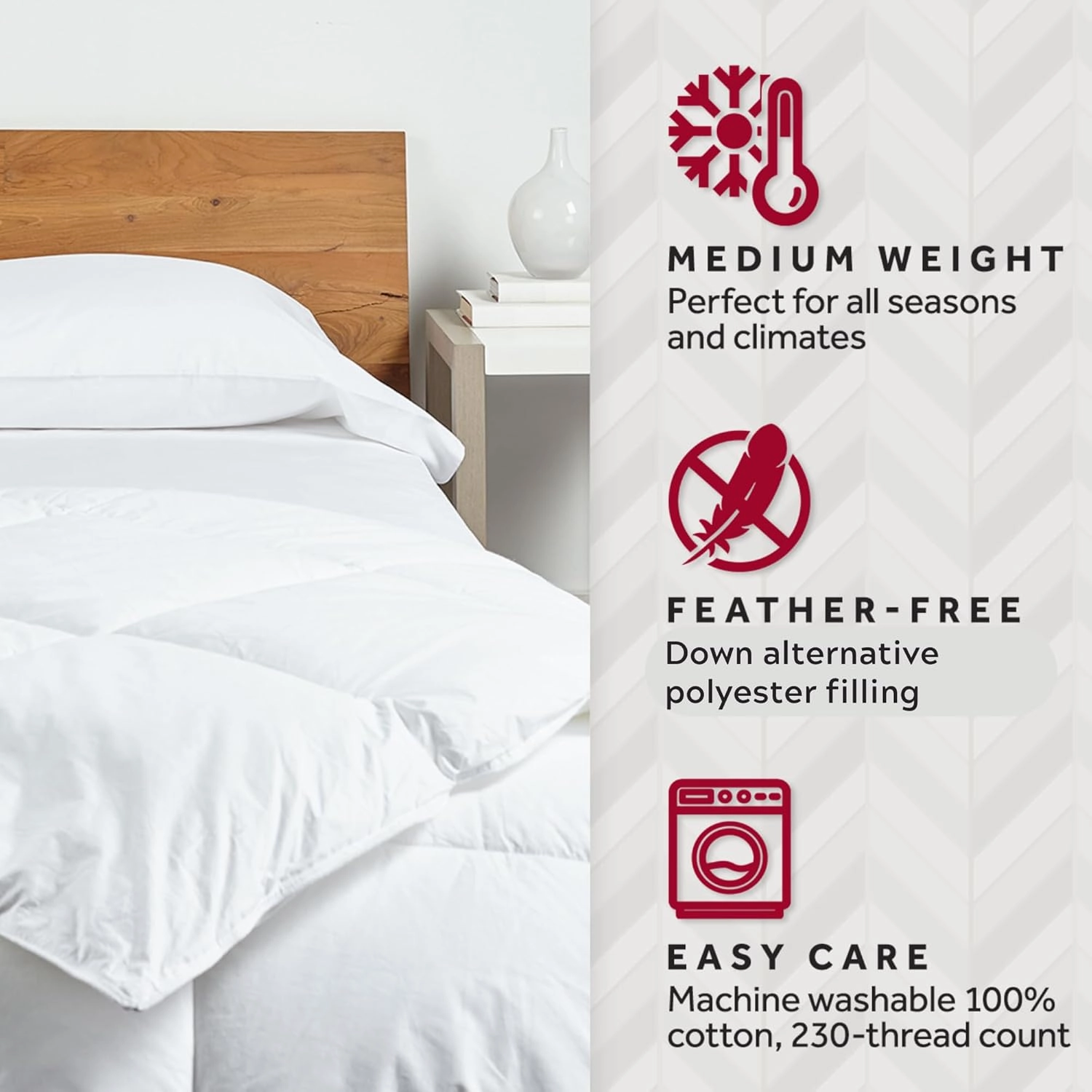 Marriott Down Alternative Duvet Insert - Hotel Bed Comforter with Sewn-Through Box Design - King