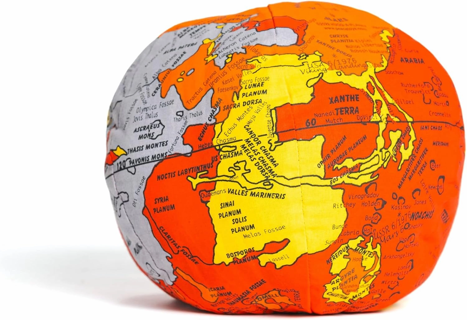 Mars HUGG-A-PLANET | The Original Soft & Huggable Red Planet | 400 Places Labeled | For All Ages | Kids, Teens, Adults, Teachers, and Parents | Educational Toy