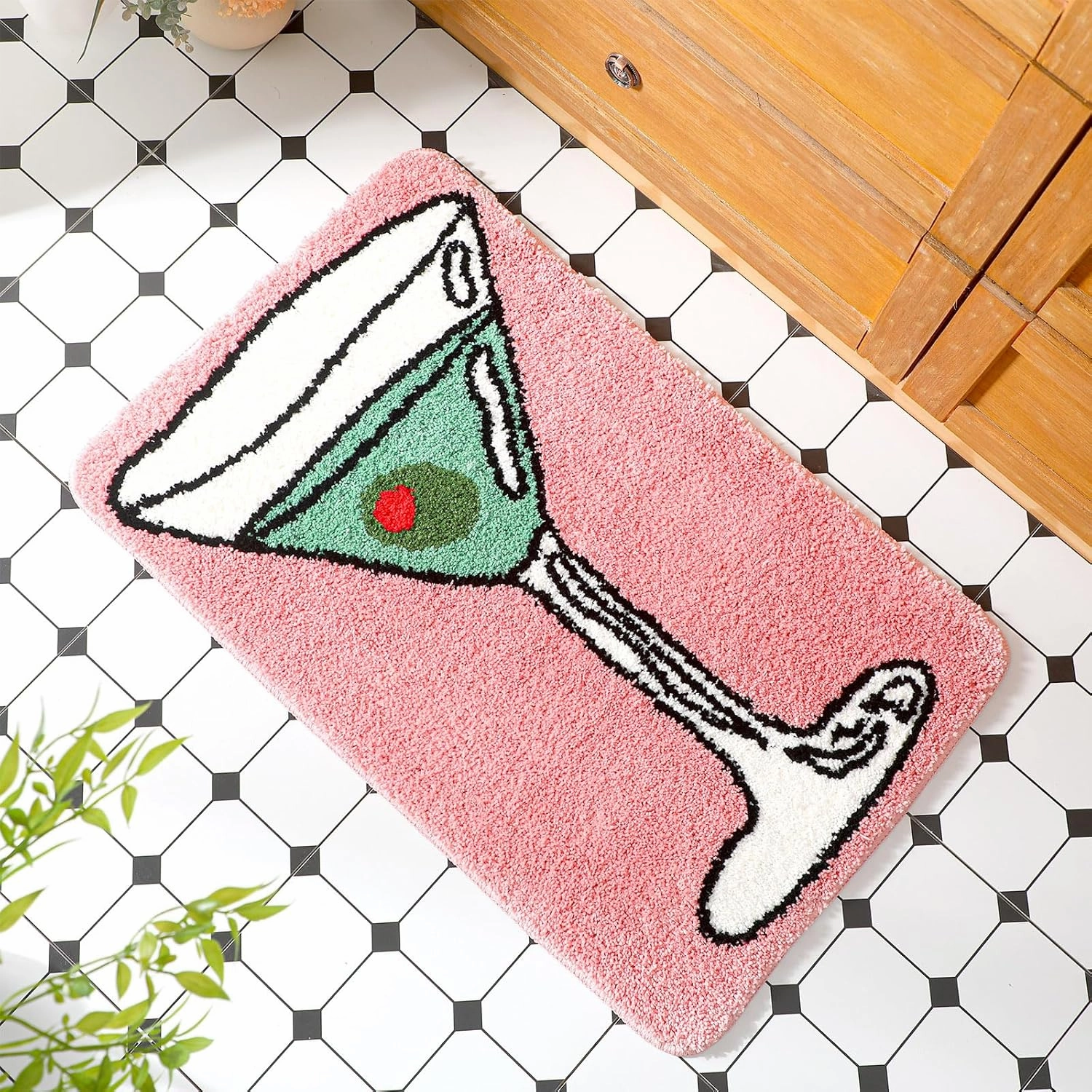 Martini Gift Dirty Martini Bathroom Rugs a Tini Bit Older Birthday Bath Mat Shower Non Slip Absorbent Margarita Theme Bath Mat Washable 20x32 Inch Bathroom Rugs for Kitchen, Front Door, Living Home