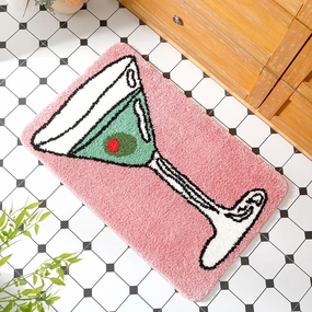 Martini Gift Dirty Martini Bathroom Rugs a Tini Bit Older Birthday Bath Mat Shower Non Slip Absorbent Margarita Theme Bath Mat Washable 20x32 Inch Bathroom Rugs for Kitchen, Front Door, Living Home