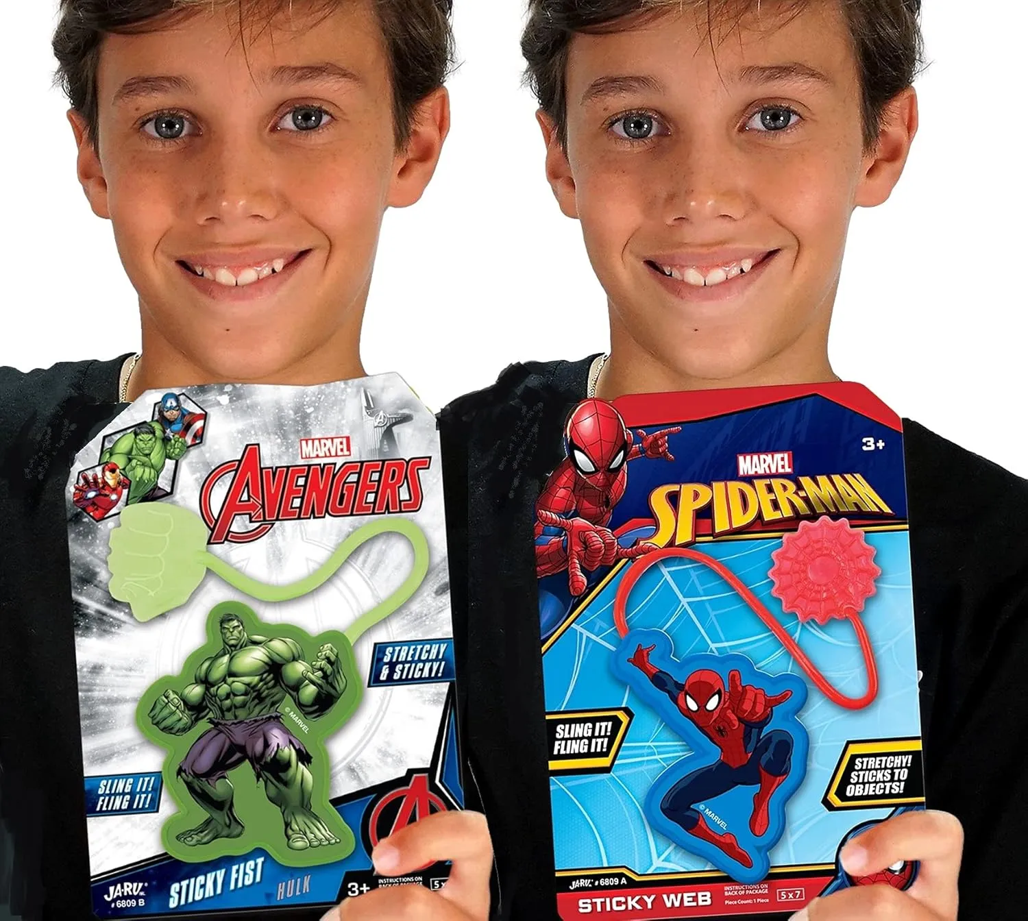 Marvel Spiderman & Hulk Sticky Hands Silly Slap Toys (8 Assorted) for Kids. Vending Machine & Bulk Birthday Goodie Bag Toys