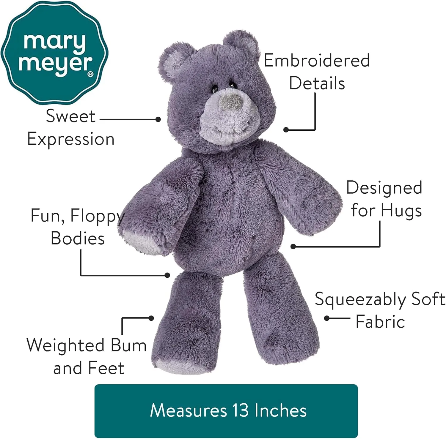 Mary Meyer Marshmallow Zoo Stuffed Animal Soft Toy, 13-Inches, Berry Bear