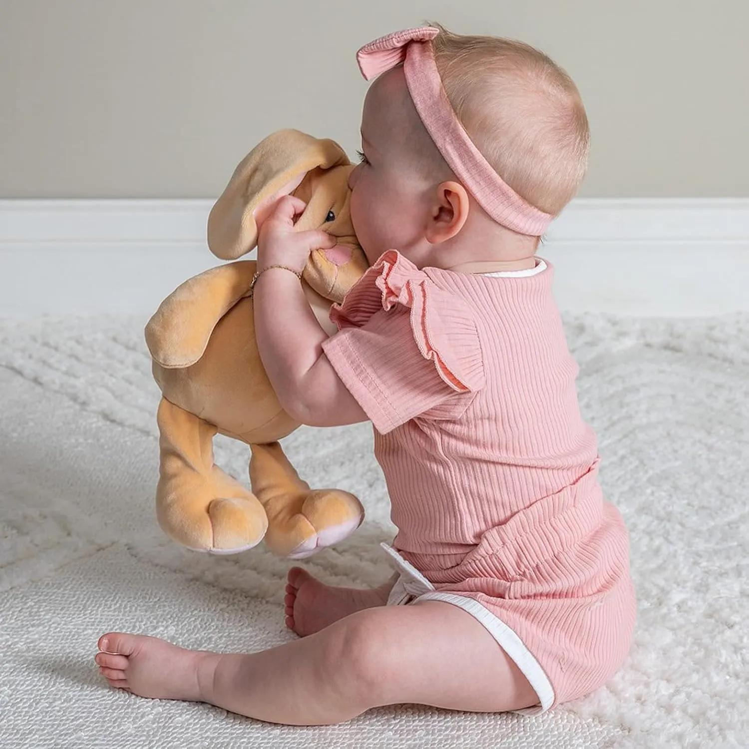 Mary Meyer Stuffed Animal Smootheez Pillow-Soft Toy, 12-Inches, Tan Hippity Hop Bunny