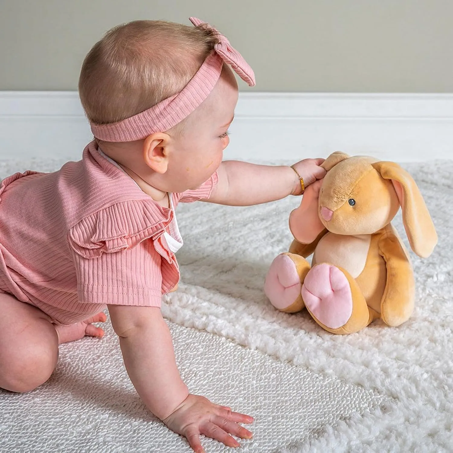 Mary Meyer Stuffed Animal Smootheez Pillow-Soft Toy, 12-Inches, Tan Hippity Hop Bunny