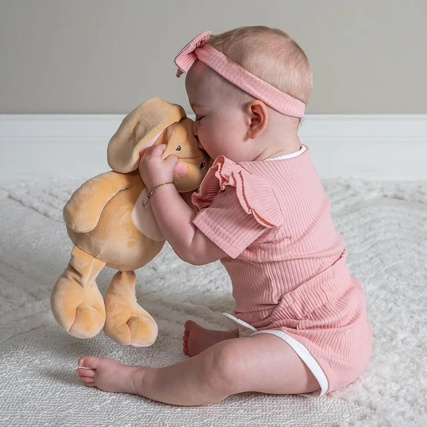Mary Meyer Stuffed Animal Smootheez Pillow-Soft Toy, 12-Inches, Tan Hippity Hop Bunny