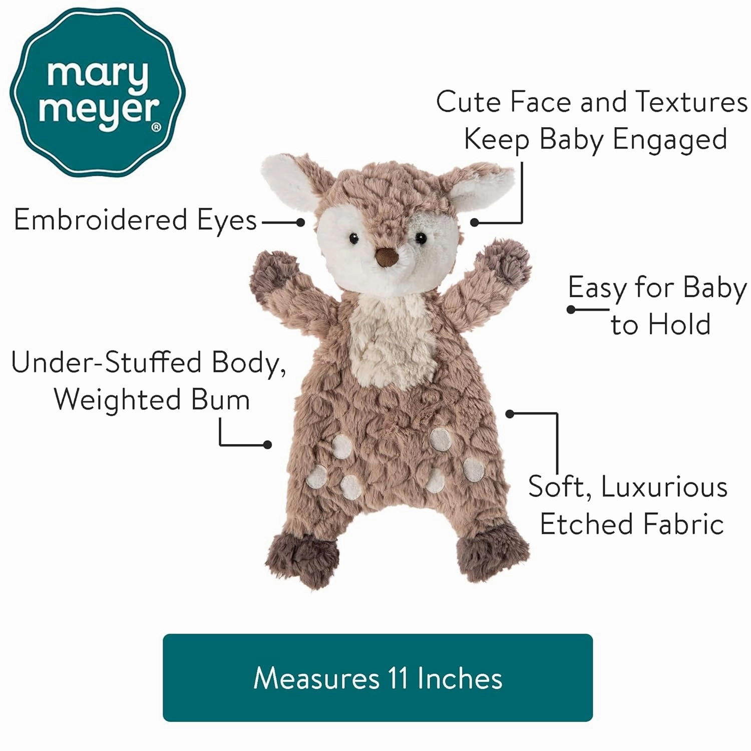 Mary Meyer Putty Nursery Lovey Soft Toy, 11-Inches, Fawn