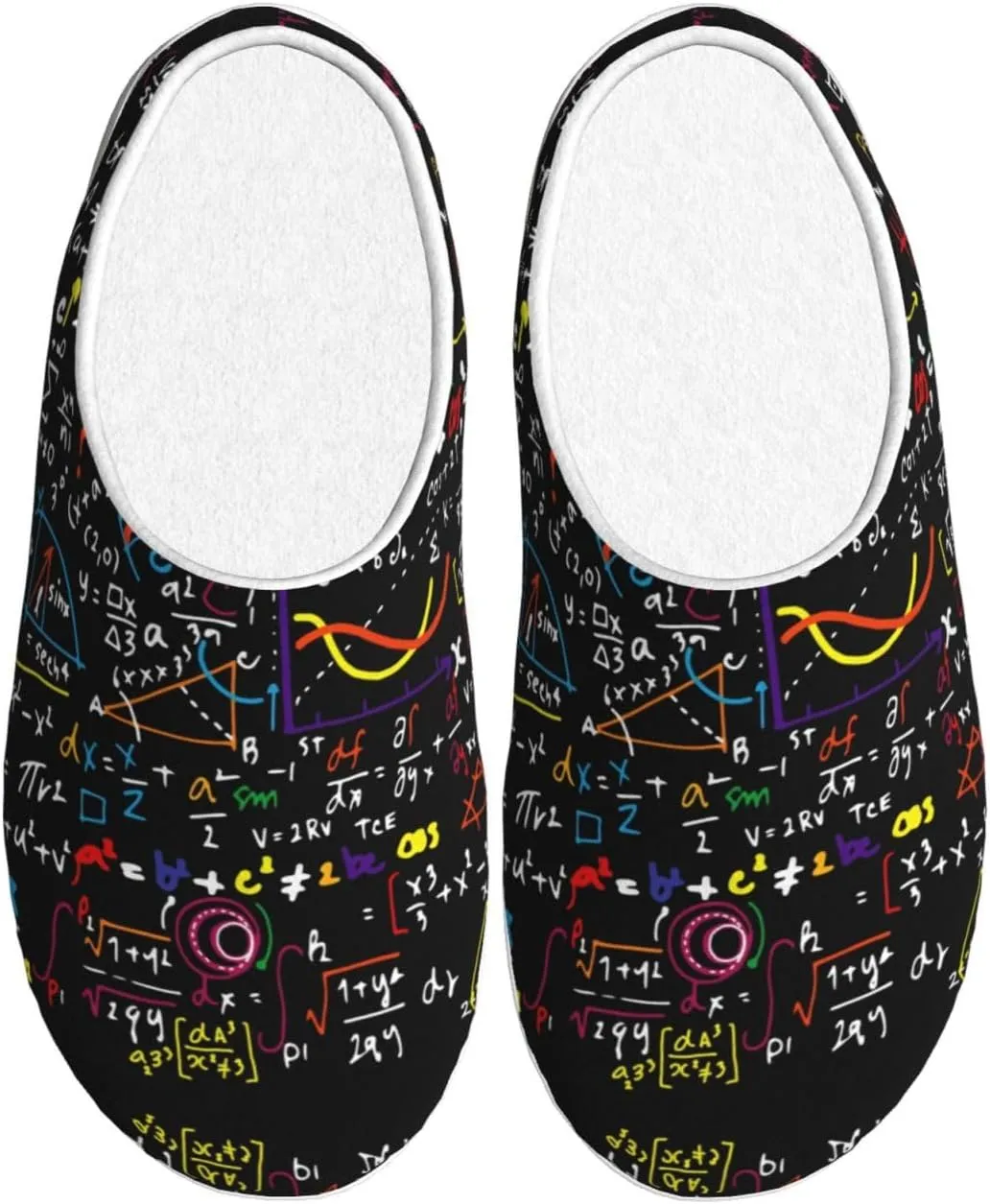 Math Formula print Men's Women's Slippers Comfort Closed Toe House Shoes Fall Winter Home Slippers Indoor Scuff