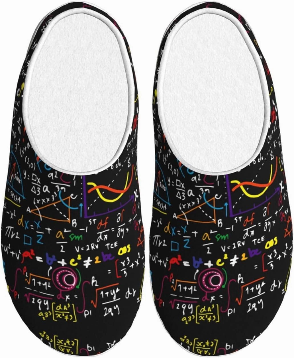 Math Formula print Men's Women's Slippers Comfort Closed Toe House Shoes Fall Winter Home Slippers Indoor Scuff