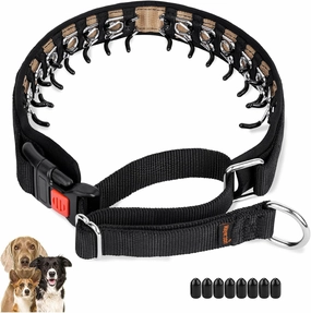 Mayerzon Dog Collar, Patented Martingale No Pull Collar for Small Medium Large Dogs with Buckle for Walking Training, Hidden Design, Adjustable(XL, Black)