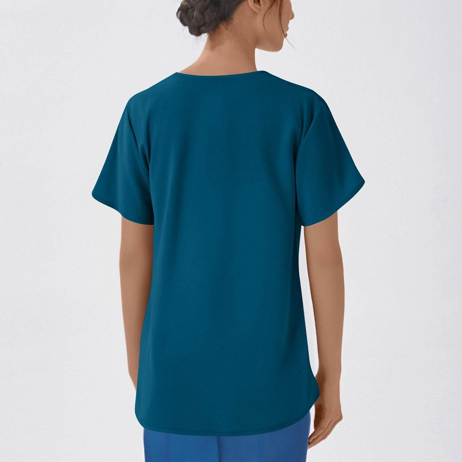 Medical Scrub Tops for Women - Soft Stretch V-Neck Scrub Tops with 3 Pockets Nurse Medical Uniforms 1/3 Piece