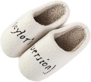 Meet Me at Midnight Slippers for Women Men Plush Fuzzy Cozy House Slippers Winter Warm Indoor Outdoor Shoes