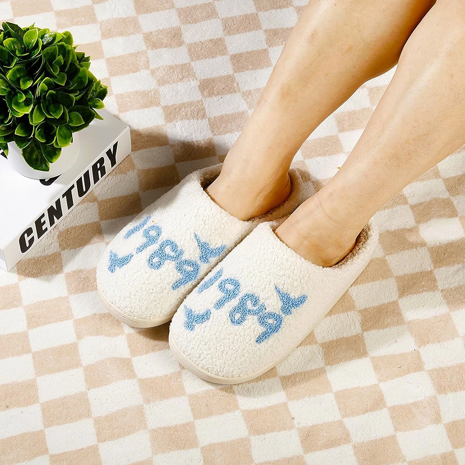 Meet Me at Midnight Slippers for Women Men Plush Fuzzy Cozy House Slippers Winter Warm Indoor Outdoor Shoes