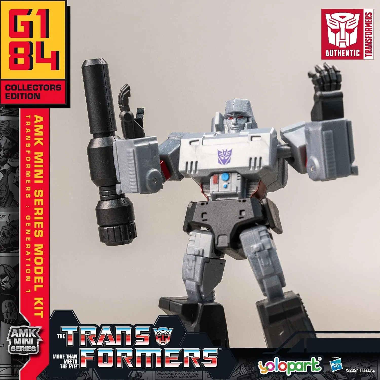 Megatron Transformer Toy,Transformers G1 Action Figures,AMK Mini Series 4.72 Inch Highly Articulated Megatron Model Kit with Weaponry,Collectible Transformer Toys for Kids Age 8 and Up,No Converting