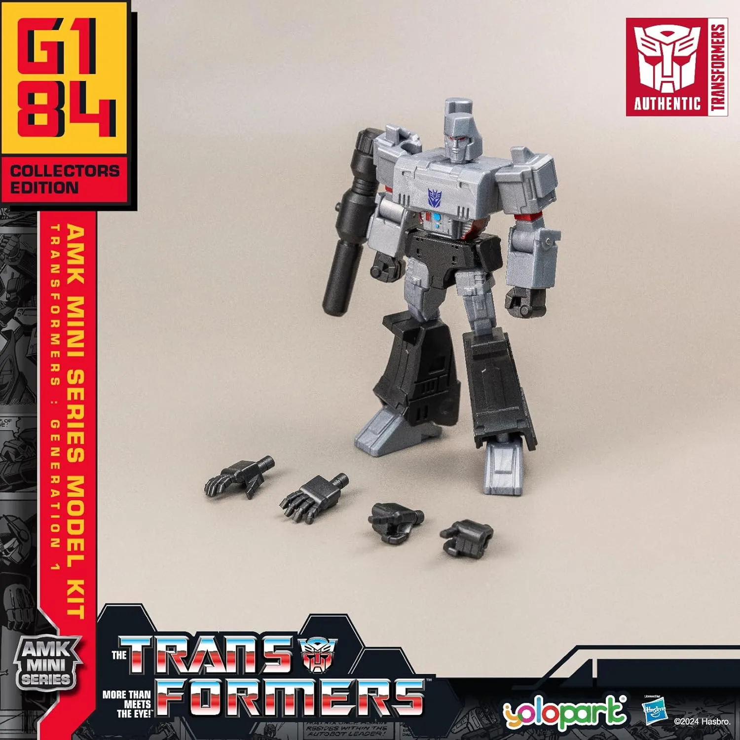 Megatron Transformer Toy,Transformers G1 Action Figures,AMK Mini Series 4.72 Inch Highly Articulated Megatron Model Kit with Weaponry,Collectible Transformer Toys for Kids Age 8 and Up,No Converting