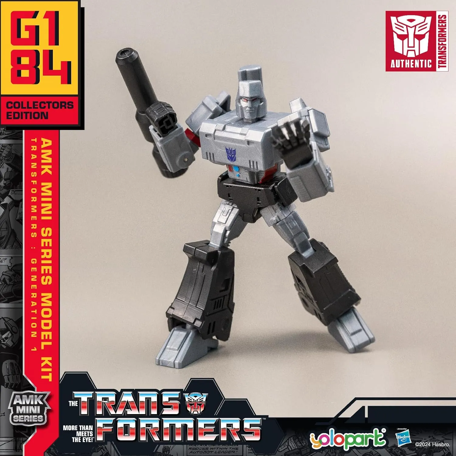 Megatron Transformer Toy,Transformers G1 Action Figures,AMK Mini Series 4.72 Inch Highly Articulated Megatron Model Kit with Weaponry,Collectible Transformer Toys for Kids Age 8 and Up,No Converting