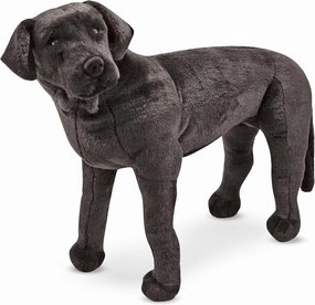 Melissa & Doug Giant Black Lab - Lifelike Stuffed Animal Dog (over 2 feet tall), Soft Polyester Fabric, Beautiful Black Lab Markings, Handcrafted, 77.47 cm H x 49.53 cm W x 24.13 cm L