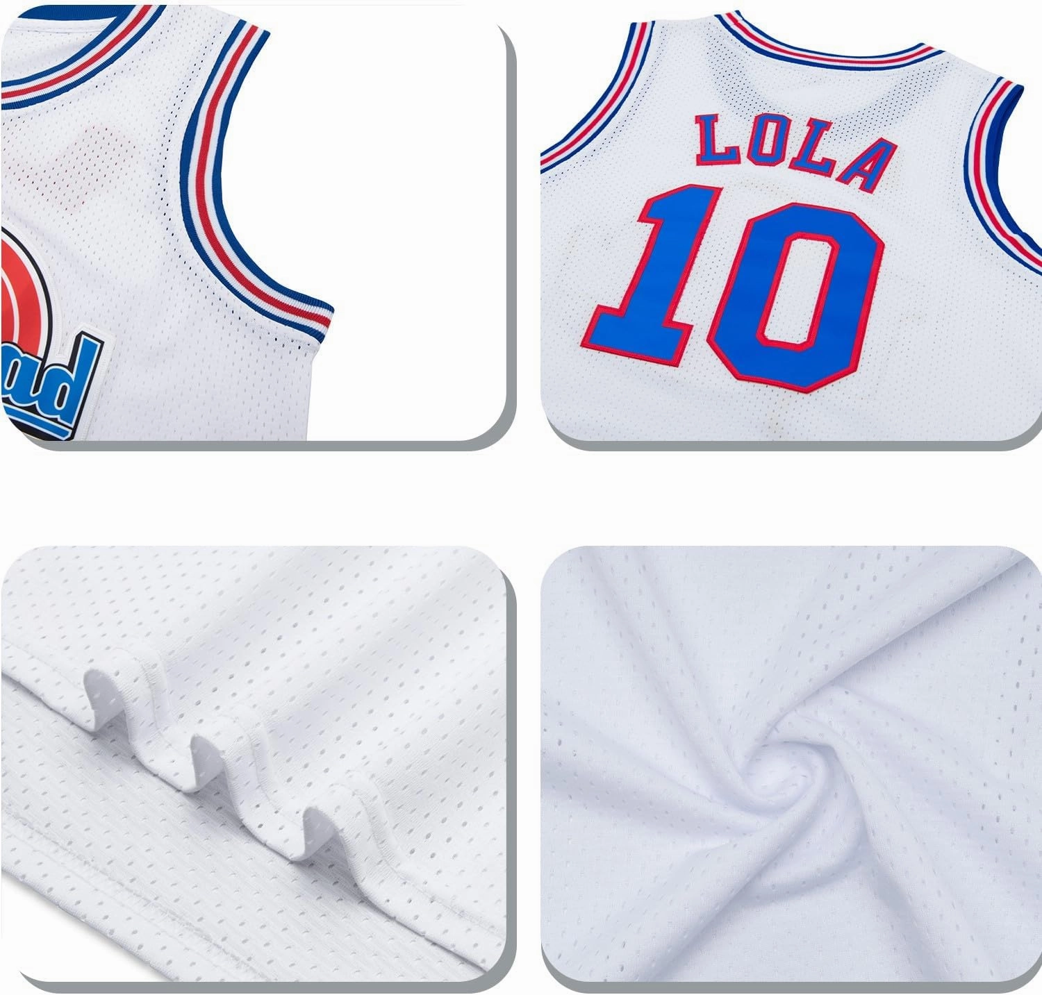 Men's Basketball Jersey Lola #10 Bugs #1 Space Movie Jersey 90S Hip Hop Clothing Shirt for Party