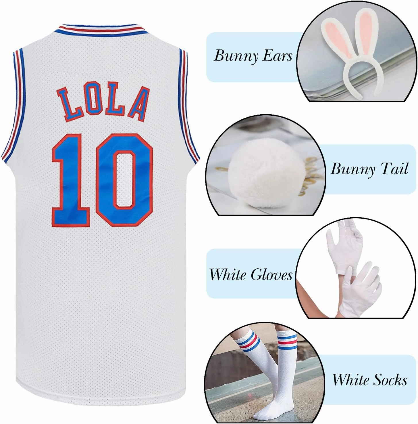 Men's Basketball Jersey Lola #10 Bugs #1 Space Movie Jersey 90S Hip Hop Clothing Shirt for Party