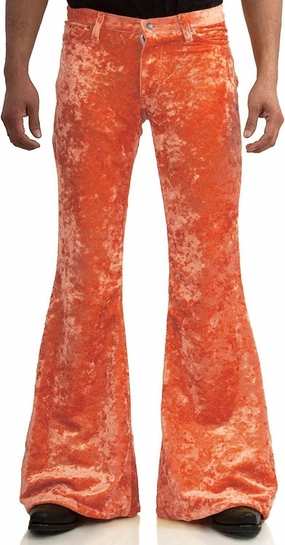 Men's Velvet Relaxed Vintage 60s 70s Bell Bottom Stretch Fit Classic Comfort Flared Flares Retro Leg Disco Pants