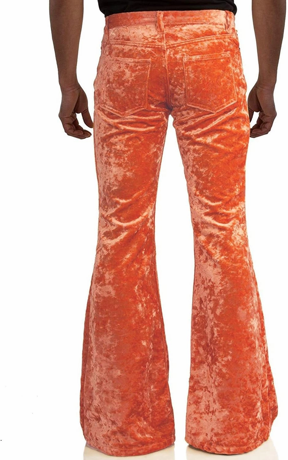 Men's Velvet Relaxed Vintage 60s 70s Bell Bottom Stretch Fit Classic Comfort Flared Flares Retro Leg Disco Pants