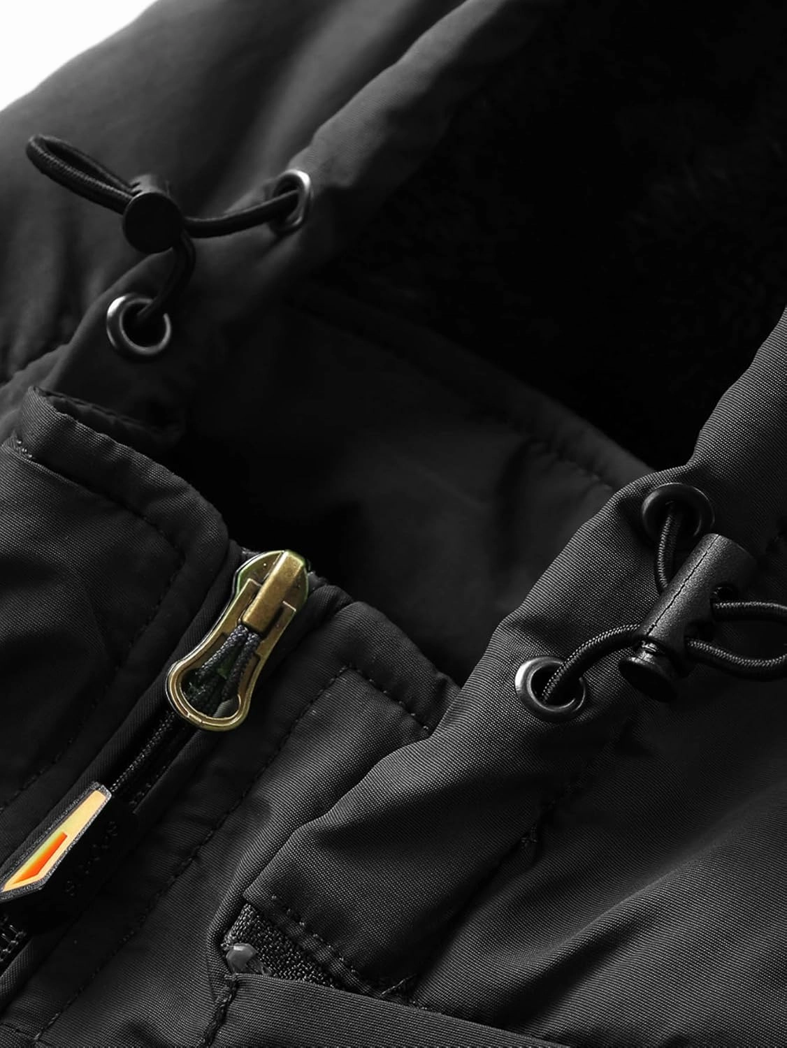 Men's Winter Waterproof Hooded Jacket, Warm Fleece-Lined Windbreaker, Insulated Outdoor Coat