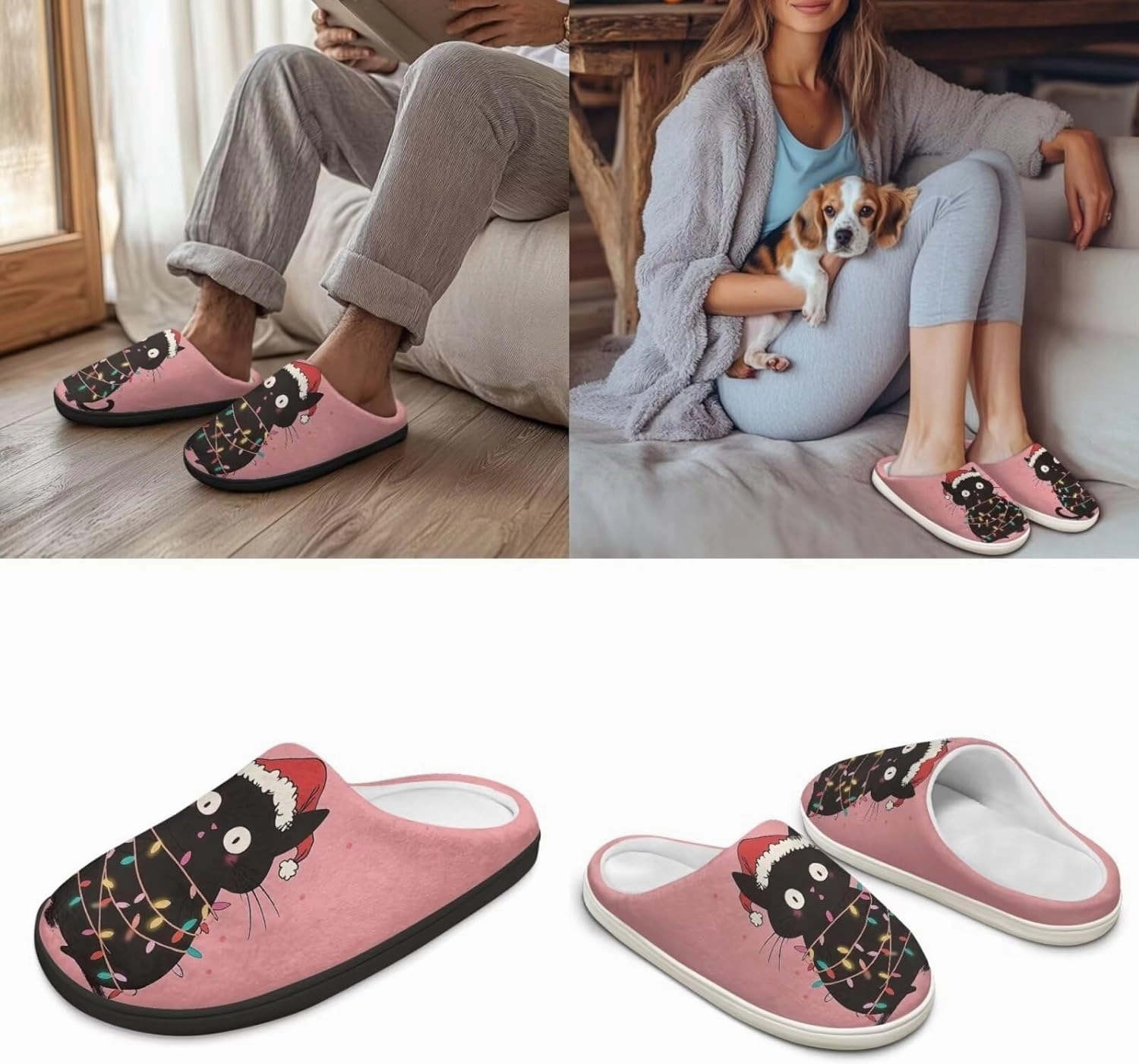 Men's Women's Plush Slippers, Flannel Warm Soft Cozy Slippers, House Bedroom Indoor/Outdoor Warm Shoes, Size 3-15