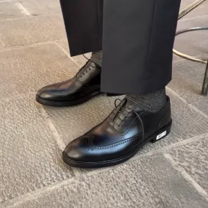 Men's Classic Black Sculpted Oxfords