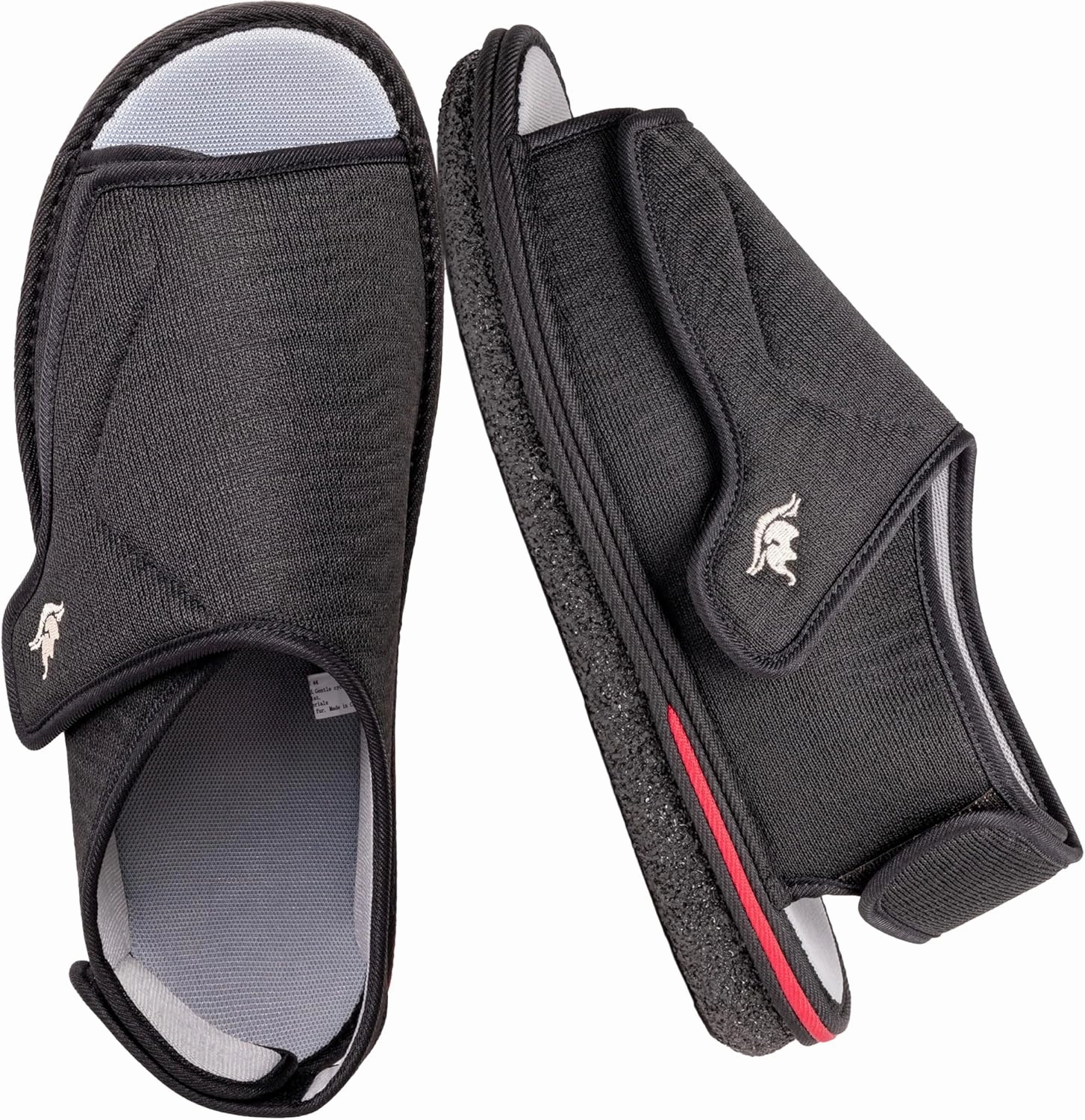 Mens Memory Foam Diabetic Slippers with Adjustable Closure, Extra Wide Comfy Warm Plush Fleece Arthritis Edema Swollen Diabetic House Shoes Machine Washable with Anti Slip Sole