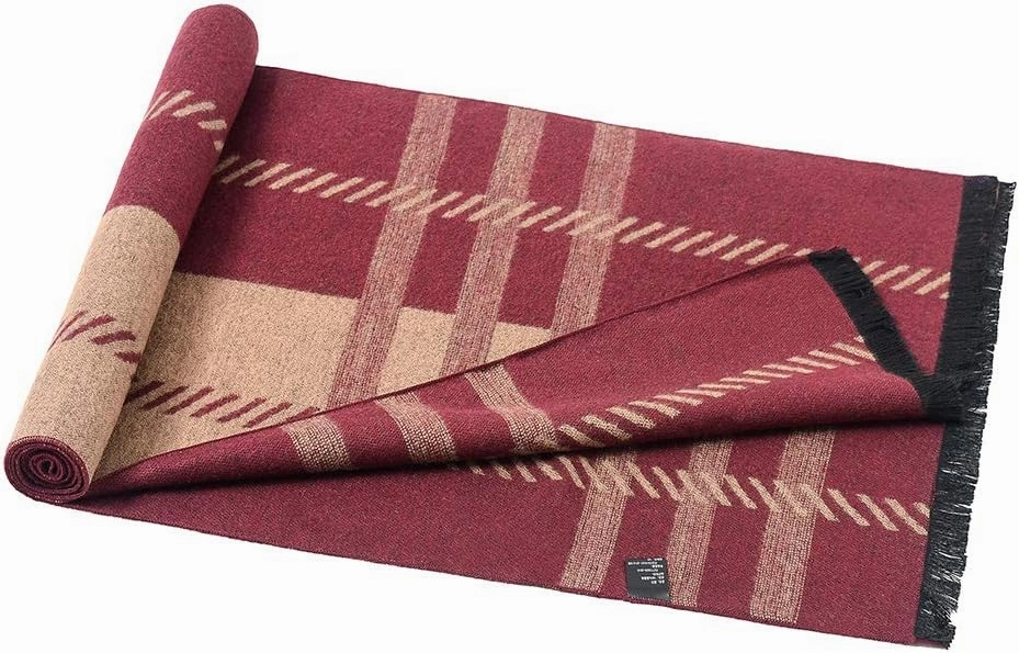 Mens Soft Scarf For Autumn And Winter，Simple And Elegant Long Thick Plush Scarf