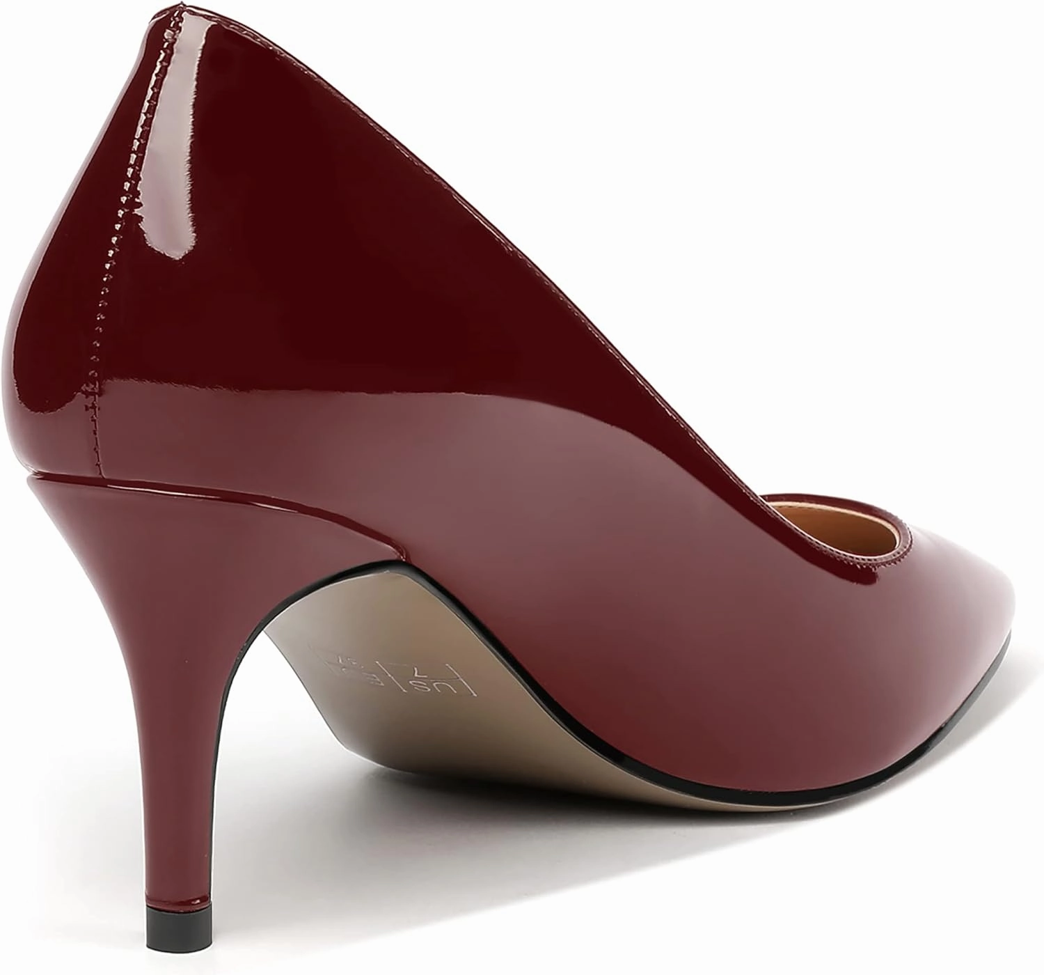 MERRORI Women's Patent Square Toe Slip On Solid Stiletto Mid Heel Pumps Shoes 2.5 Inch